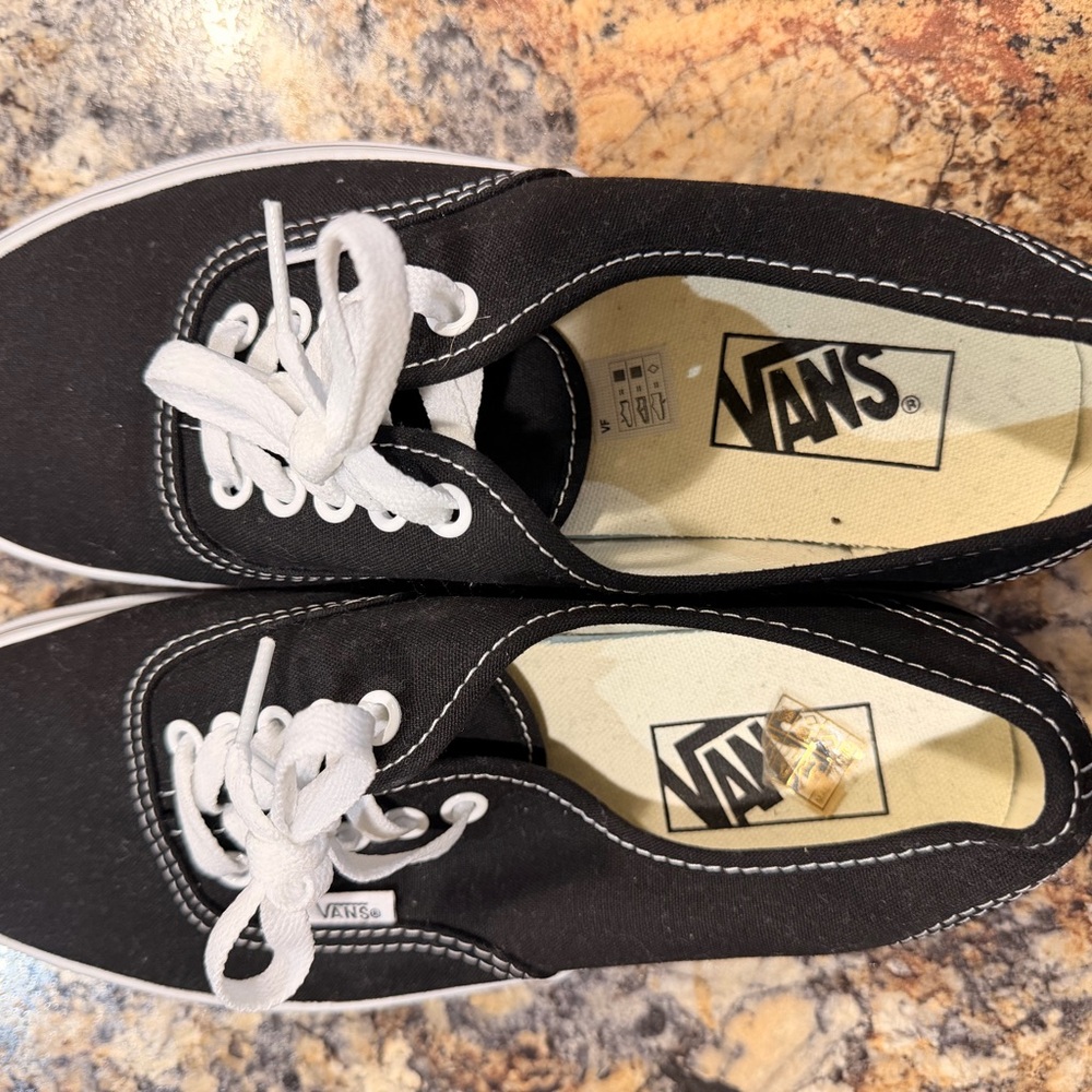 Vans Black & White Low-Top Canvas Sneakers - Picture 4 of 4